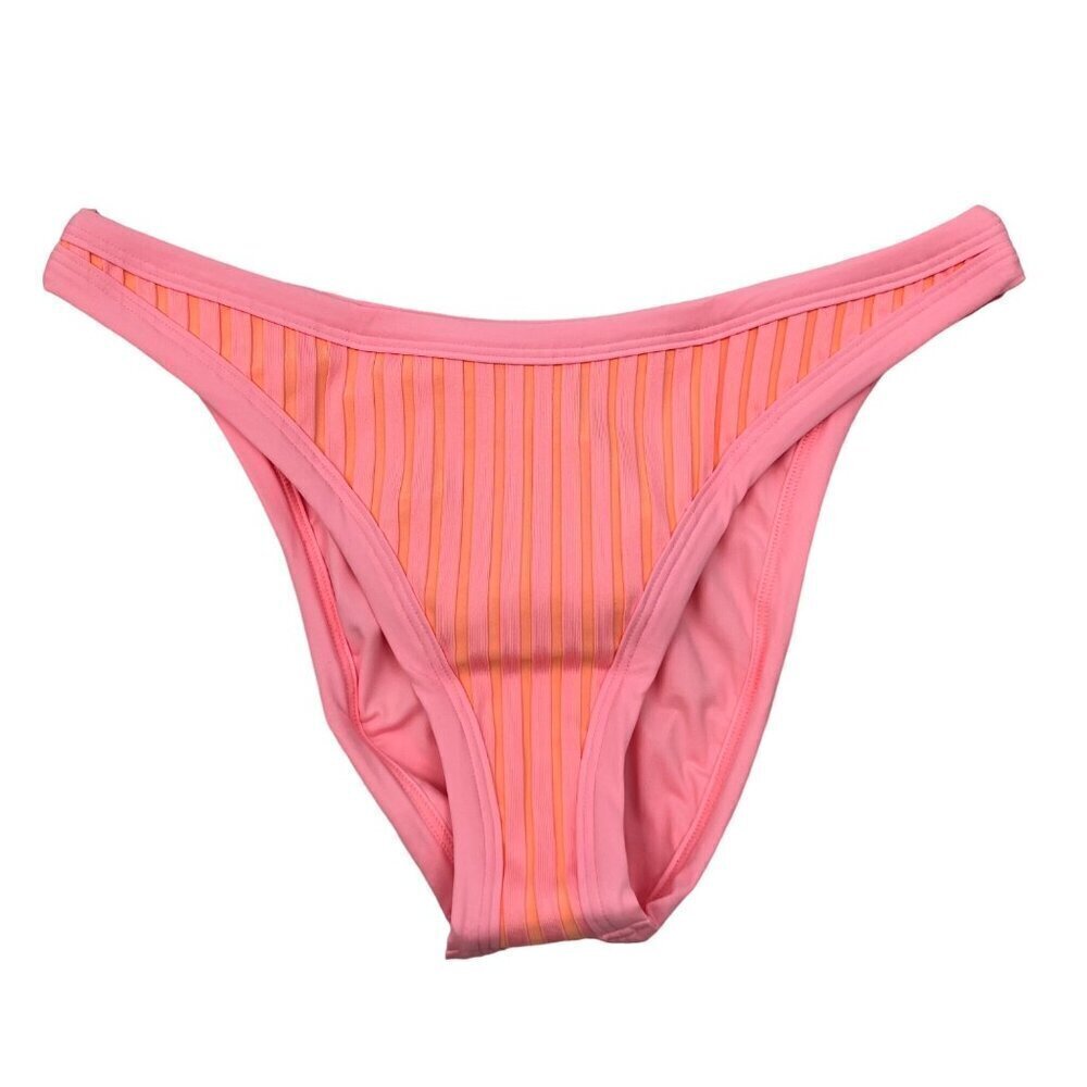 L*Space Women’s Foley Bikini Bottom Bitsy Cut Pink/Sorbet Striped Sz XL New